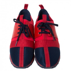 Pre Owned Carolina Herrera Multicolor Tweed, Leather And Suede Low Top Sneakers Size 41