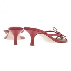 Carolina Herrera Red Leather Bow Sandals Size 39