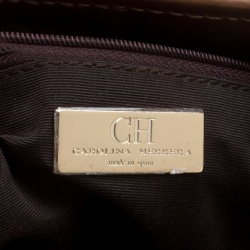 Pre Owned Carolina Herrera Beige/Multicolor Monogram Coated Canvas Drawstring Backpack