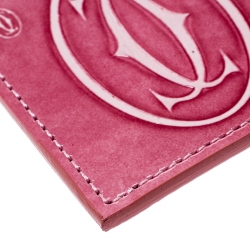 مملوكة مسبقًا محفظة بطاقات كارتييه هابي بيرثداي جلد وردية