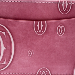 مملوكة مسبقًا محفظة بطاقات كارتييه هابي بيرثداي جلد وردية