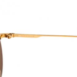 Pre Owned Cartier Gold Half Rimmed Round Mayfair Sunglasses