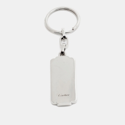 Pre Owned Cartier Santos de Cartier Lacquer Stainless Steel Key Chain