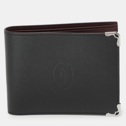 Cartier Black Leather Must de Cartier Bifold Wallet