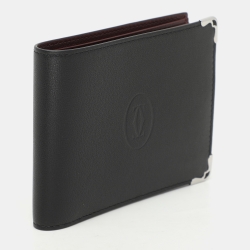 Cartier Black Leather Must de Cartier Bifold Wallet
