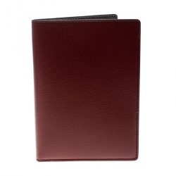 Pre Owned Cartier Red Leather Passport Holder 