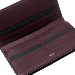 Pre Owned Cartier Black/Red Leather Must de Cartier Continental Wallet 