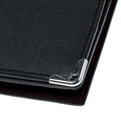 Pre Owned Cartier Black/Red Leather Must de Cartier Continental Wallet 