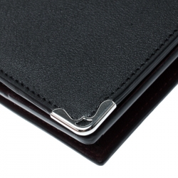 Pre Owned Cartier Black/Red Leather Must de Cartier Continental Wallet 