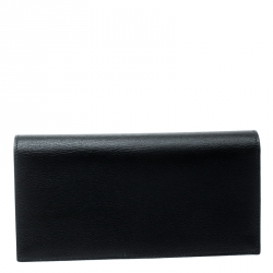 Pre Owned Cartier Black/Red Leather Must de Cartier Continental Wallet 