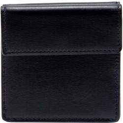 Cartier Sapphire Navy Black Leather Vintage Coin Wallet