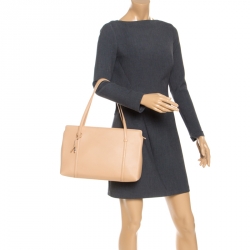 Cartier Beige Leather Cabochon Tote 