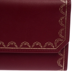 Pre Owned محفظة كارتييه جلد بني محمر