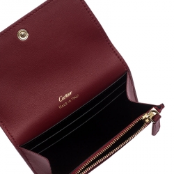 Pre Owned محفظة كارتييه جلد بني محمر