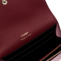 Pre Owned محفظة كارتييه جلد بني محمر
