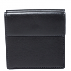 Pre Owned محفظة عملات معدنية كارتييه  Sapphire S جلد أسود