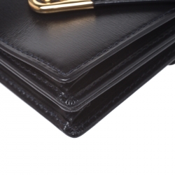 Pre Owned محفظة عملات معدنية كارتييه  Sapphire S جلد أسود