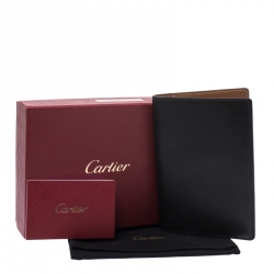 Pre Owned Cartier Black Leather Passport Holder