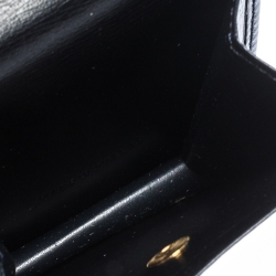 مملوكة مسبقًا Cartier Black Leather Sapphire S de Cartier Coin Wallet