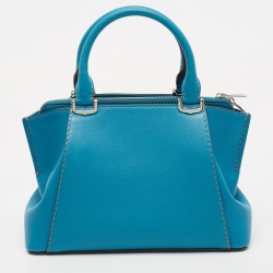 Pre Owned Cartier Blue Leather Mini C de Cartier Satchel