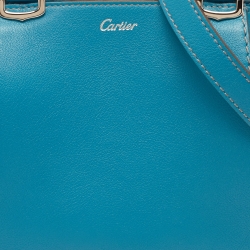 Pre Owned Cartier Blue Leather Mini C de Cartier Satchel