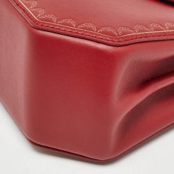 Pre Owned Cartier Red Leather Mini Guirlande De Cartier Top Handle Bag