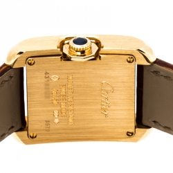 Pre Owned Cartier Silver 18K Rose Gold Tank Anglaise 3579 Women's Wristwatch 23 mm