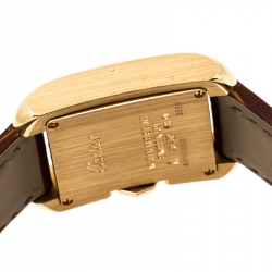 Pre Owned Cartier Silver 18K Rose Gold Tank Anglaise 3579 Women's Wristwatch 23 mm