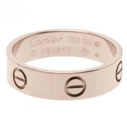 Pre Owned Cartier Love 18K White Gold Ring Size 59