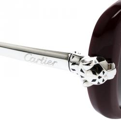 Pre Owned Cartier Red Panthère De Cartier Sunglasses