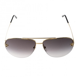 Cartier Gold/Black Gradient Panthere De Cartier Aviator Sunglasses