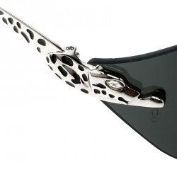 Pre Owned Cartier Silver/Black Panthere De Cartier Rimless Jewel Sunglasses