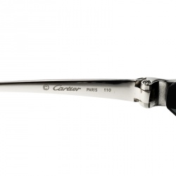 Pre Owned Cartier Silver/Black Panthere De Cartier Rimless Jewel Sunglasses