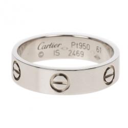 Cartier Love Platinum Ring Size 61