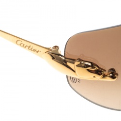 مملوكة مسبقًا Cartier Gold/Brown Gradient Panthere de Cartier Rimless Sunglasses