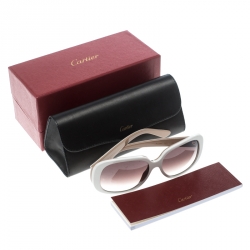 Pre Owned Cartier Beige/Brown Gradient Solaire Oversize Sunglasses