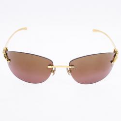 Pre Owned Cartier Panthere De Cartier Rimless Woman Sunglasses