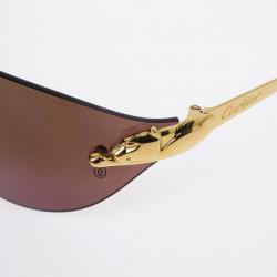 Pre Owned Cartier Panthere De Cartier Rimless Woman Sunglasses