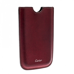 Pre Owned Cartier Red Leather iPhone Case