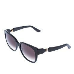 Pre Owned نظارة شمسية وايفارير كارتييه T8201083 ترينيتي متدرجة أسود/أسود