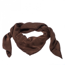 مملوكة مسبقًا Must de Cartier Brown Le Panthere Monogram Silk Square Scarf