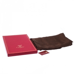 مملوكة مسبقًا Must de Cartier Brown Le Panthere Monogram Silk Square Scarf