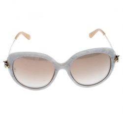مملوكة مسبقًا Cartier White Marble/Gold Panthere Square Sunglasses