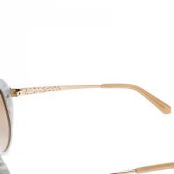 مملوكة مسبقًا Cartier White Marble/Gold Panthere Square Sunglasses
