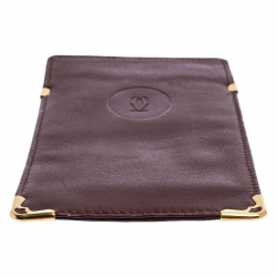 مملوكة مسبقًا Cartier Burgundy Leather Sunglasses Case