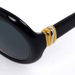 Pre Owned Cartier Black Oval Woman Sunglasses