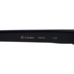 Pre Owned Cartier Black Oval Woman Sunglasses