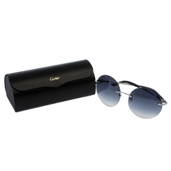 Cartier Palladium Plated / Grey Gradient Trinity Round Sunglasses