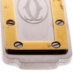 Pre Owned Cartier Logo Two Tone Keychain