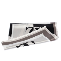 Pre Owned Cartier Monochrome Logo Print Silk Square Scarf